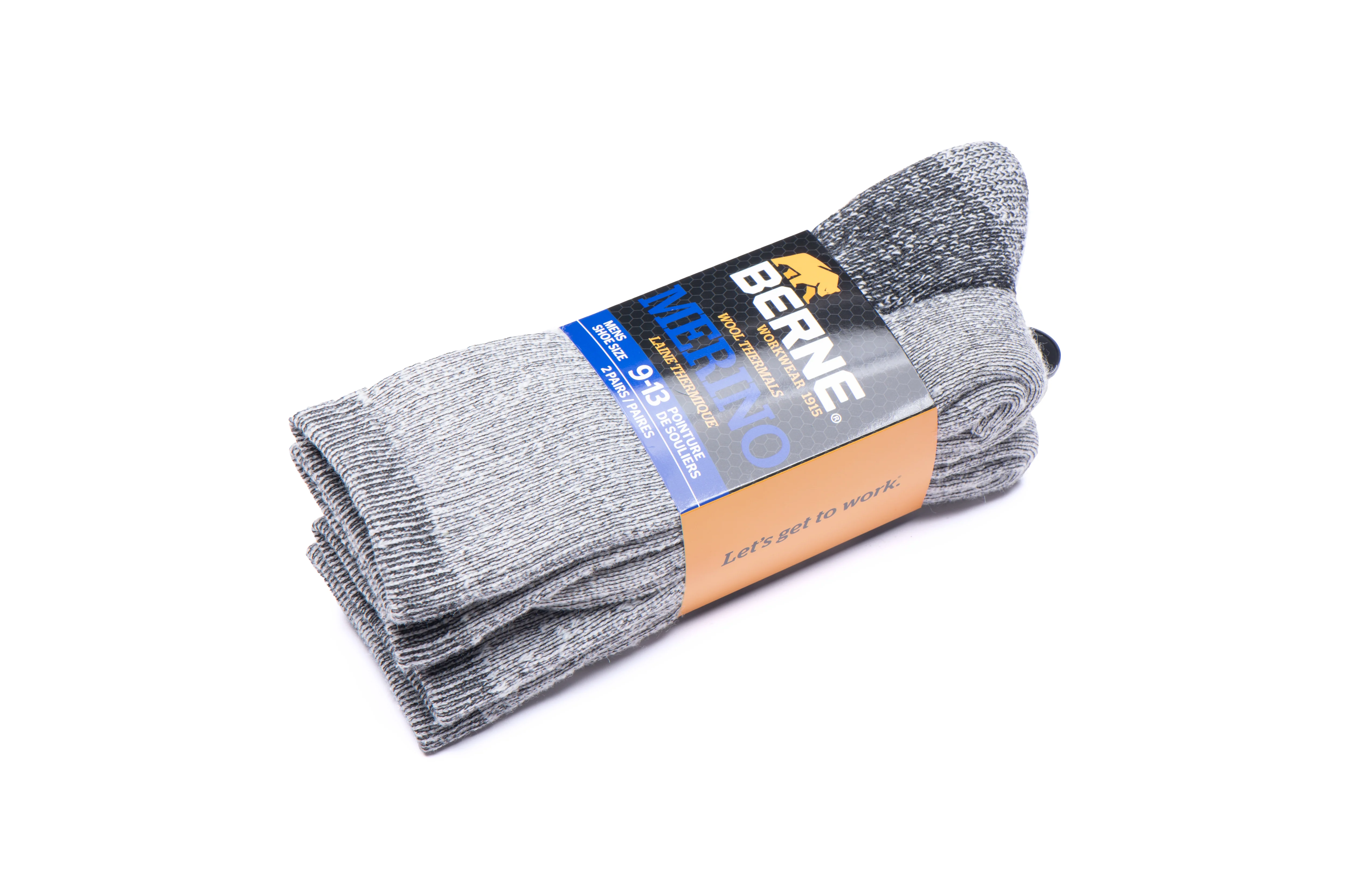 Merino Wool Crew Work Socks (2-PK) - S930BLK - Image 2
